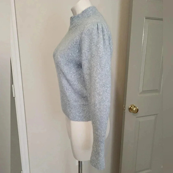 Rebecca Taylor Optic Tweed Texture Alpaca/Wool Blend Mock Neck Sweater(S) - Picture 4 of 10